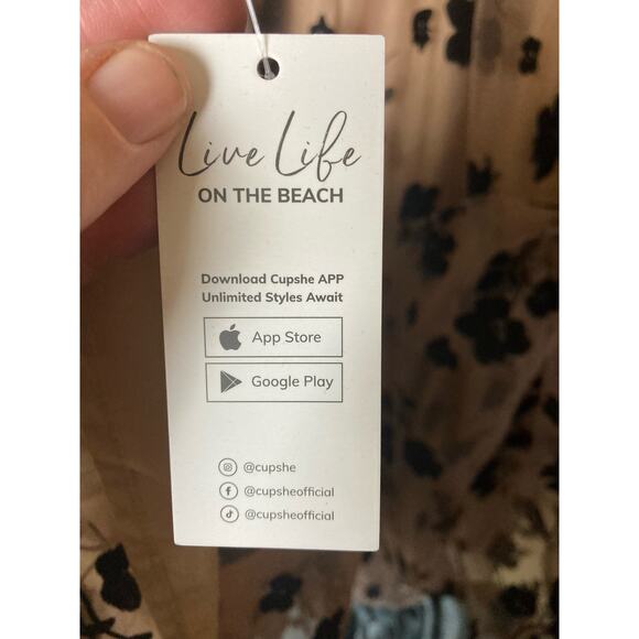 NWT Maxi Skirt Layered Net over Lining Tan and black Size L - Picture 8 of 8